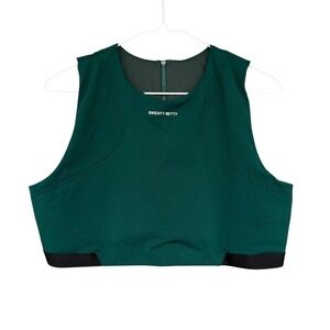 Sweaty Betty Sports Bra Womens 2XL Green Athletic High Neck Crop Top SB9823